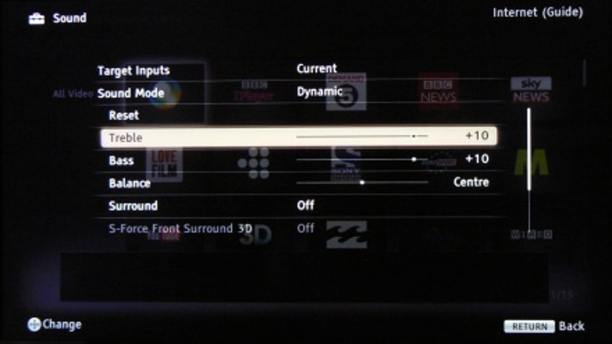 Sony KDL-32EX524 audio controls