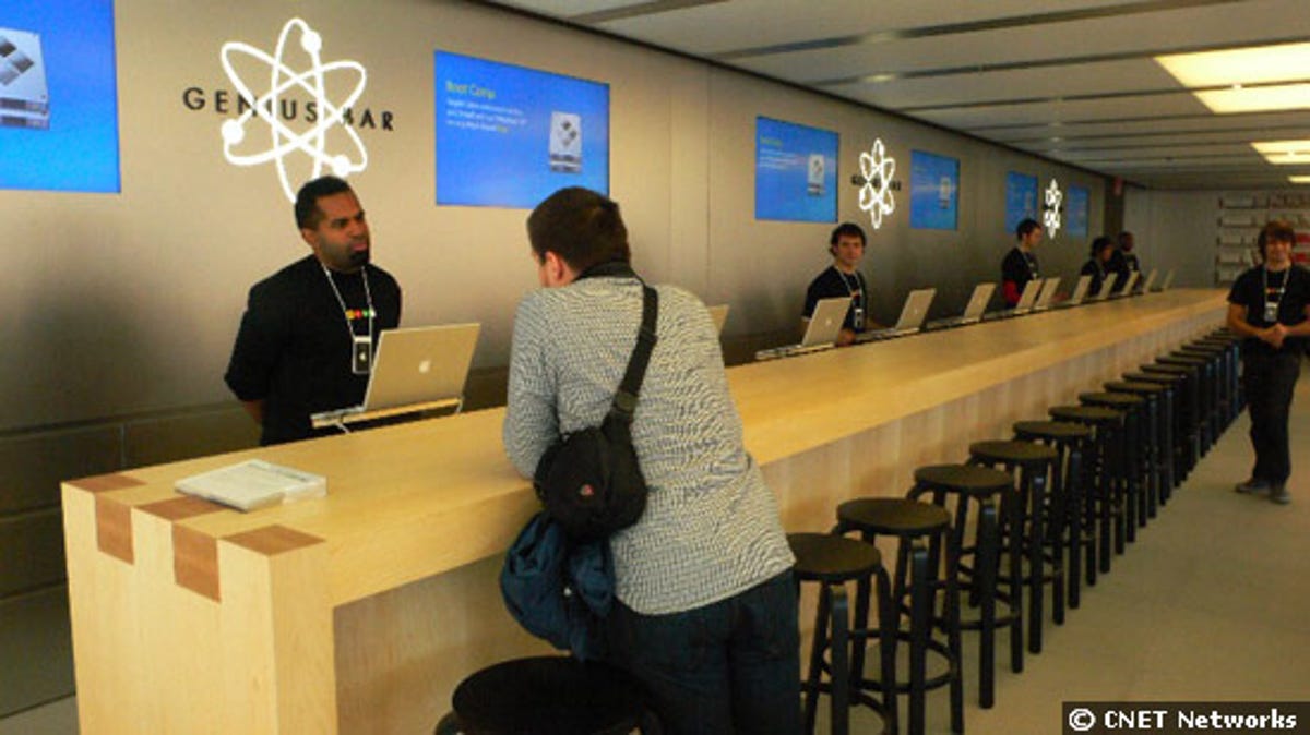 The Genius Bar at Apple's retail store on West 14th Street in New York, which can service 100 customers an hour.