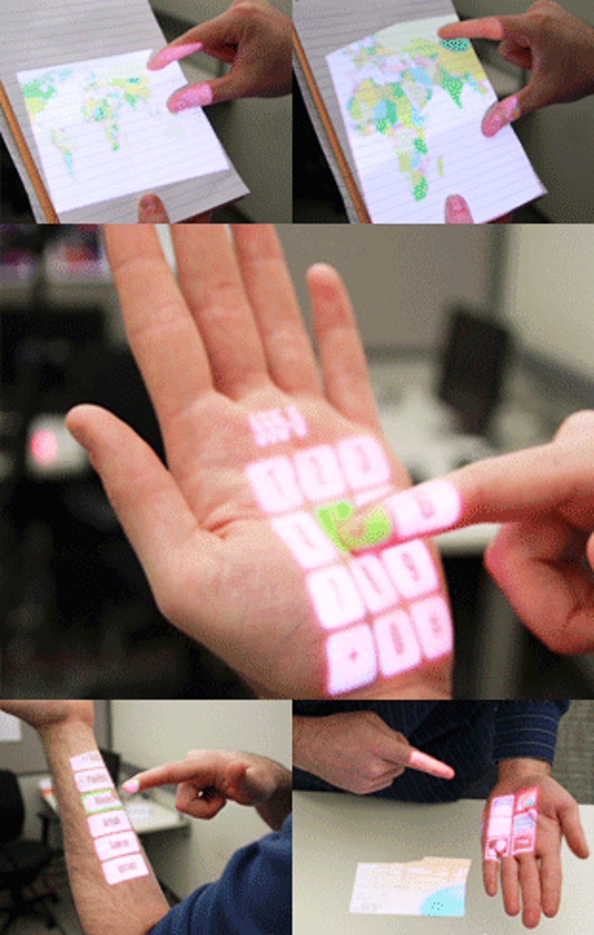 OmniTouch allows any surface to be used as a touch screen.