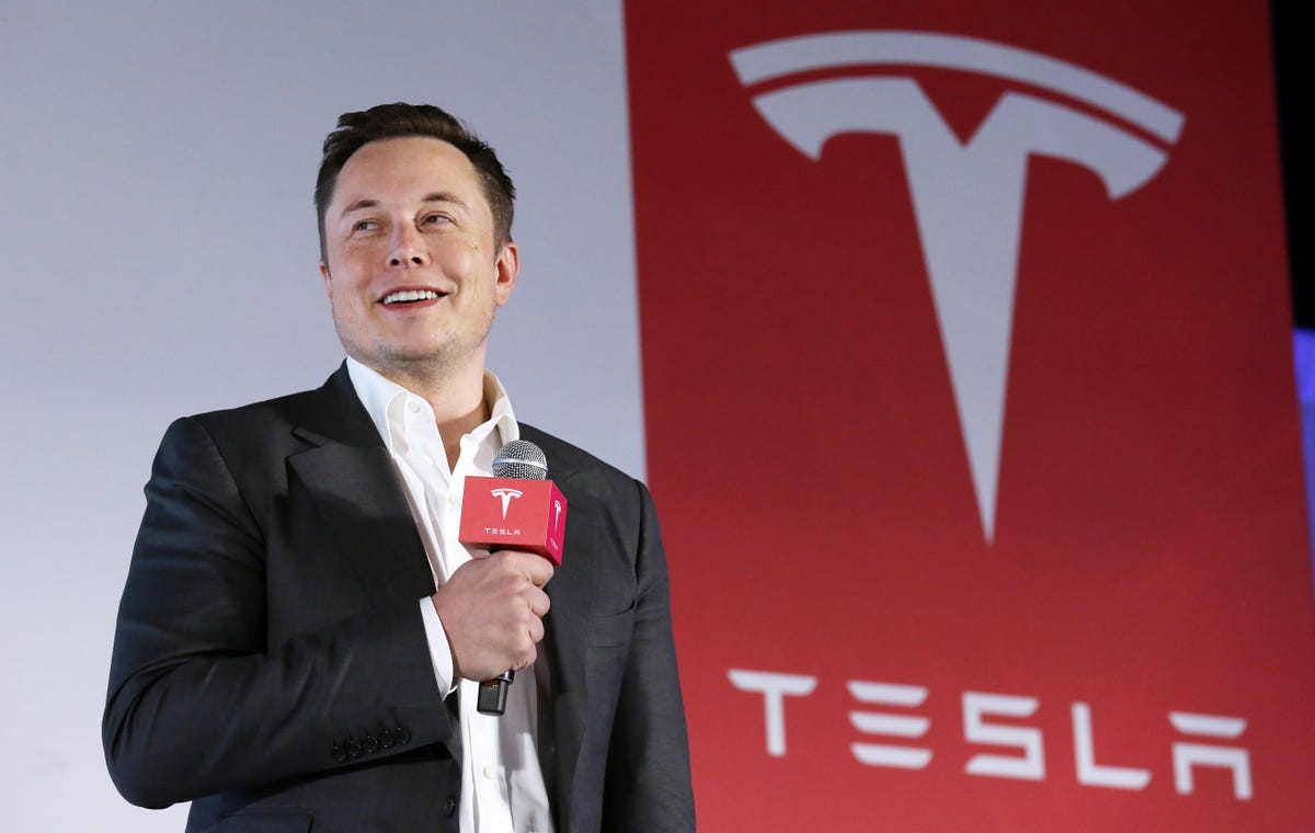Tesla's CEO Elon Musk speaks at press conference