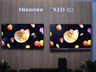 <p>On the right is Hisense's prototype ULED XD TV, which promises the highest contrast ever for an LCD TV. This image makes it appear to have lighter, less impressive black levels than I saw in my demo.</p>