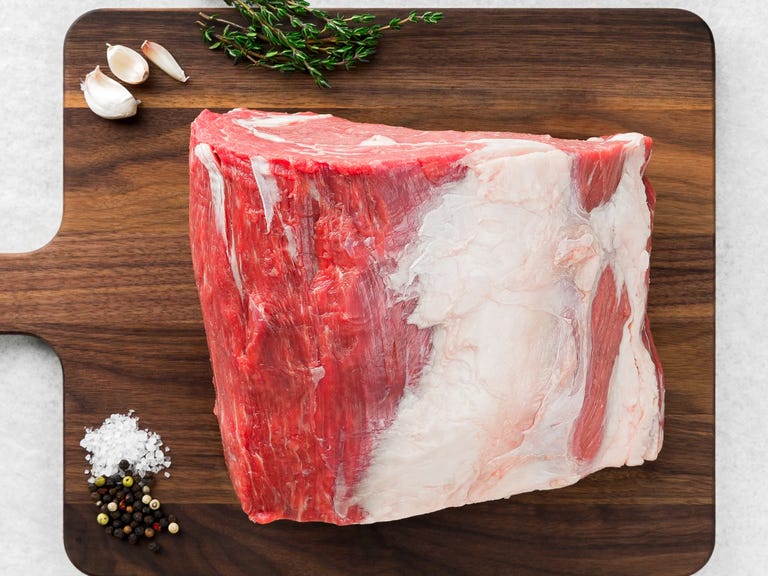 Rastellis prime rib roast on cutting board
