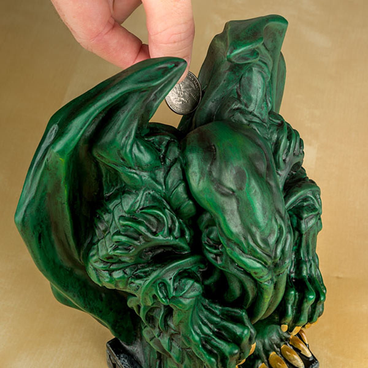 Cthulhu bank with coin