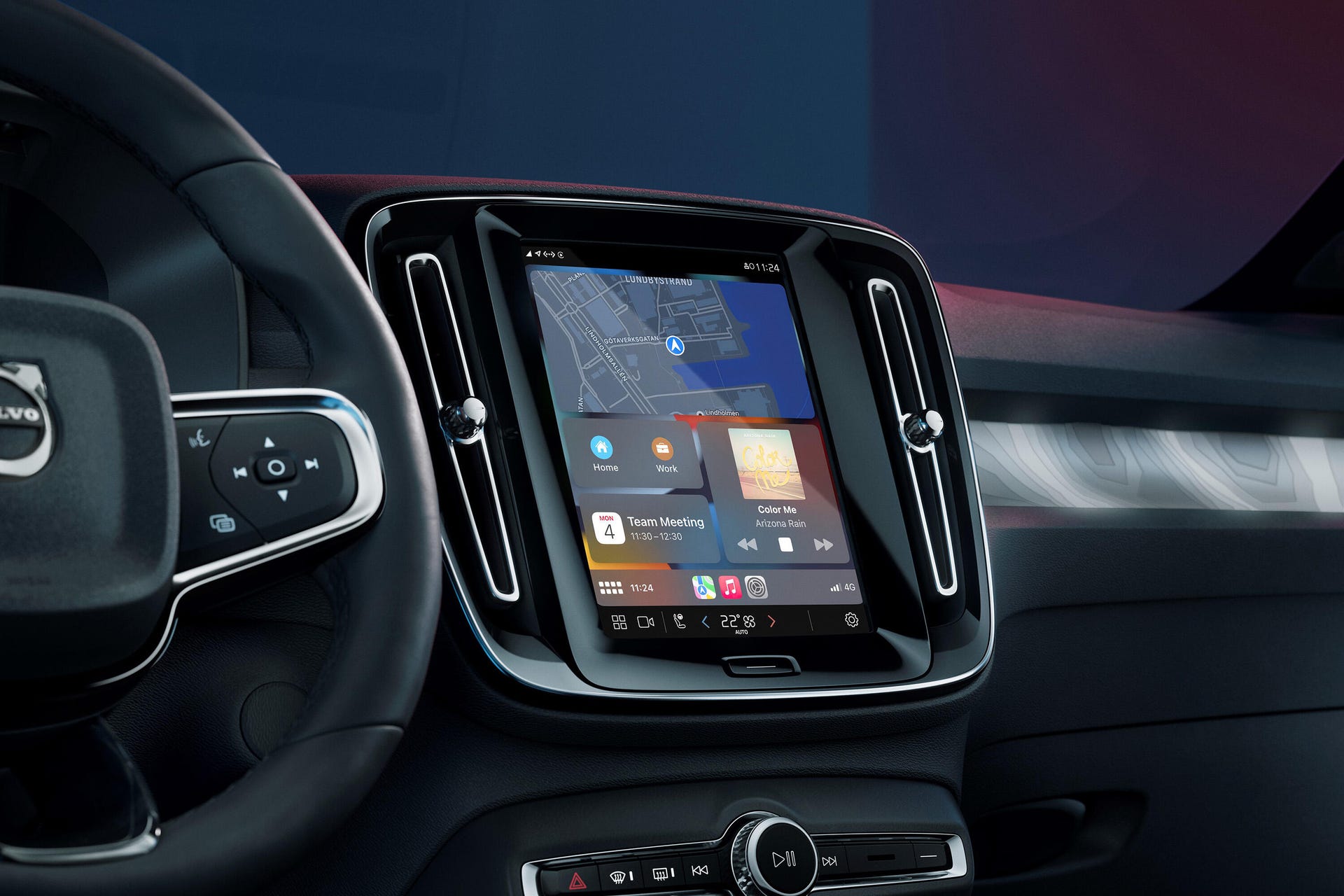 Volvo infotainment running Apple CarPlay