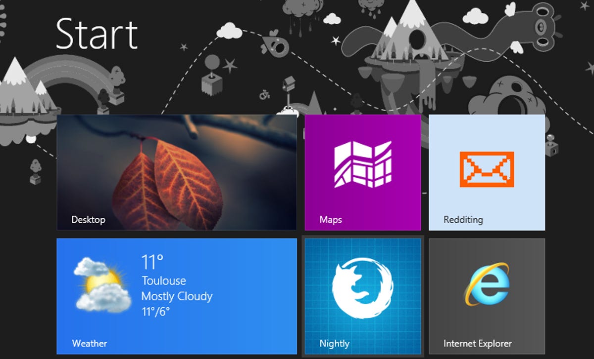 Firefox Nightly's launch icon on the Windows 8 start page.