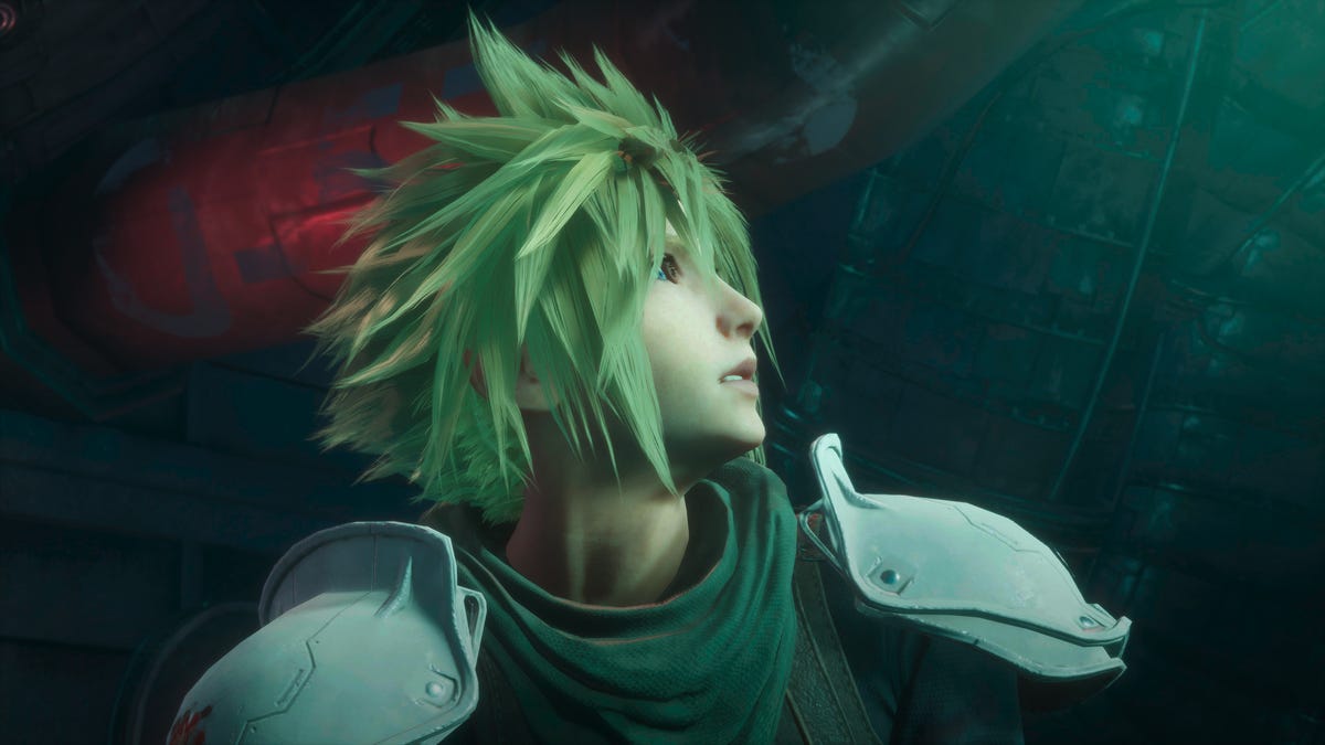 Cloud watches something off-screen in Crisis Core: Final Fantasy 7 Reunion