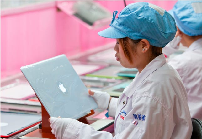 Assembly line of Apple products