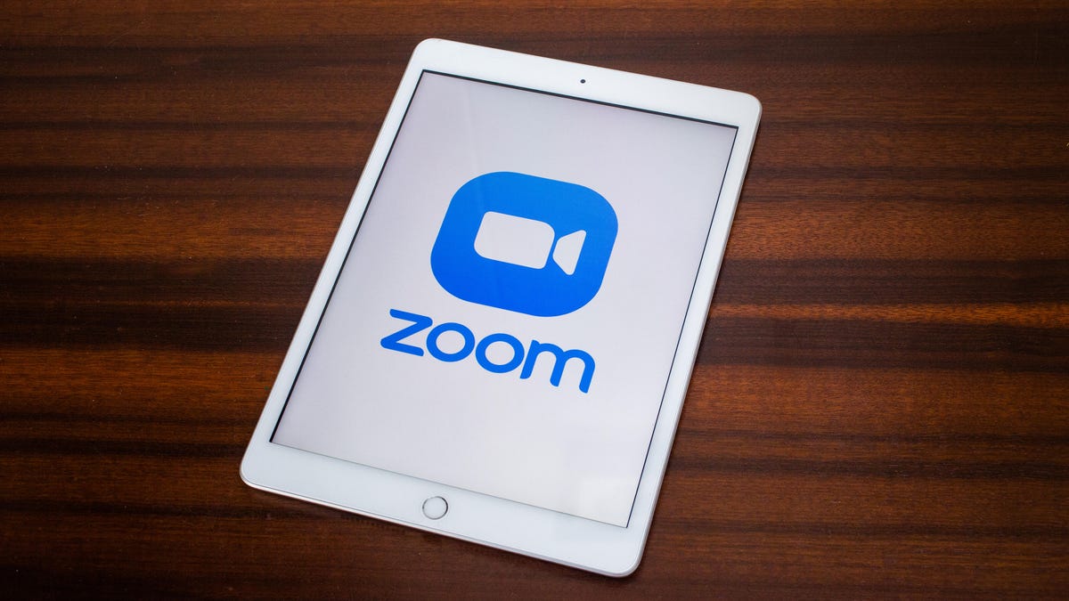 Zoom logo on an iPad