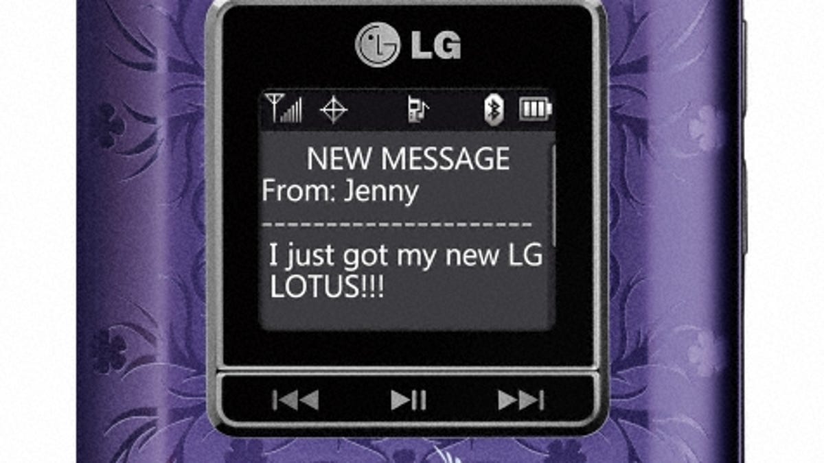 The LG Lotus from Sprint in textured purple