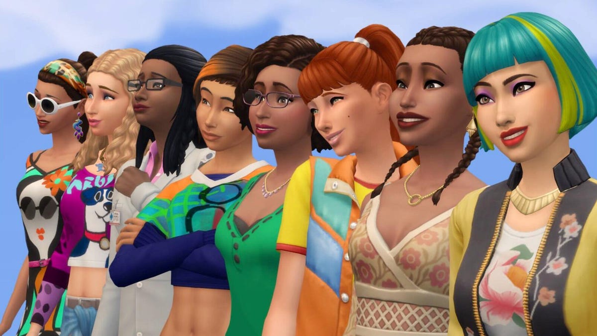 eight female Sims with diverse looks