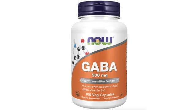Bottle of NOW GABA supplement