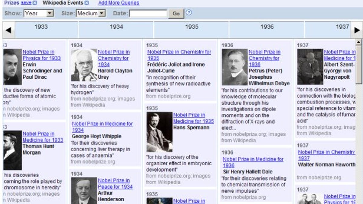 Google News Timeline provides a way to browse history through a variety of lenses.