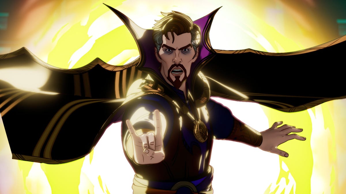 Animated still from What UIF... Season 2, showing Dr Strange.
