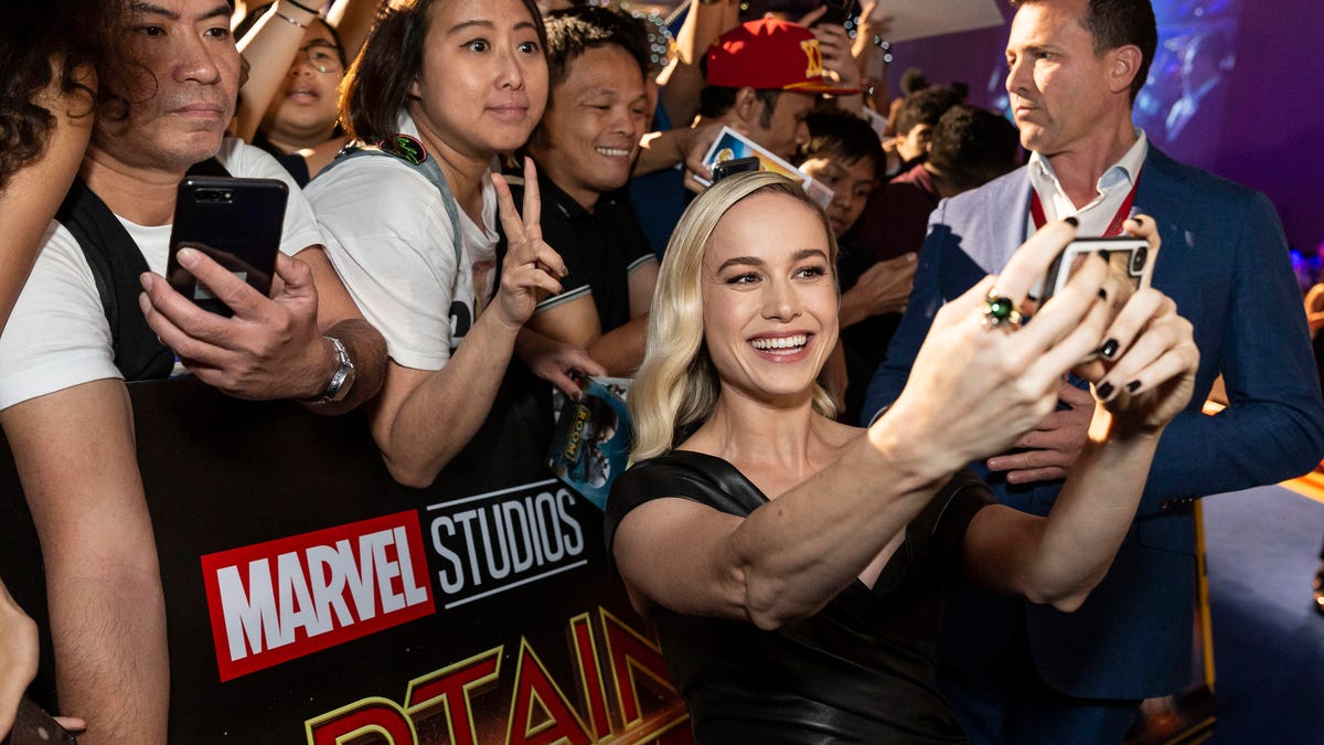 Brie Larson promoting Captain Marvel in Singapore