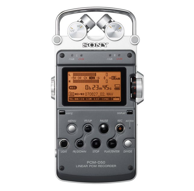 Photo of Sony PCM D-50 mobile audio recorder.