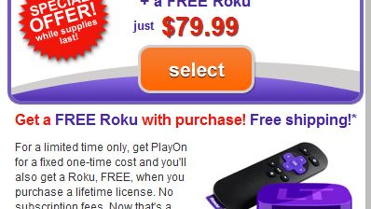 If you were thinking of buying a lifetime PlayOn license, here&apos;s your chance to get a free Roku LT as part of the deal.
