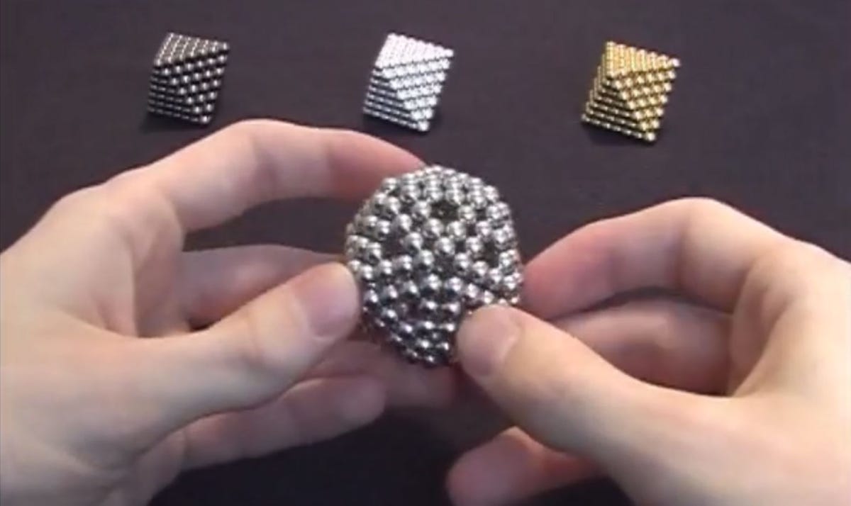 Nano Magnetics, the company behind these Nanodots magnetic toys, is moving into the electronic interface market with the debut at CES 2014 of Nanoport, "a universal magnetic connector technology."