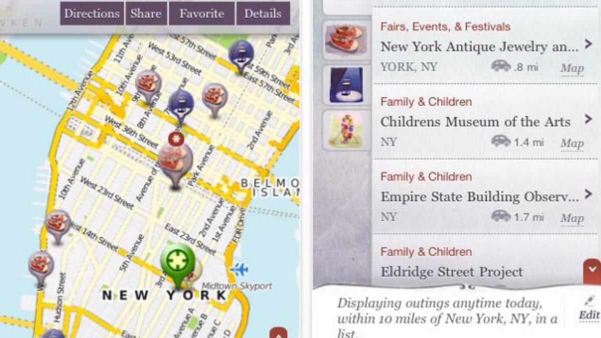 The fun and stylish A Day's Outing app helps you find events and activities wherever you may roam.