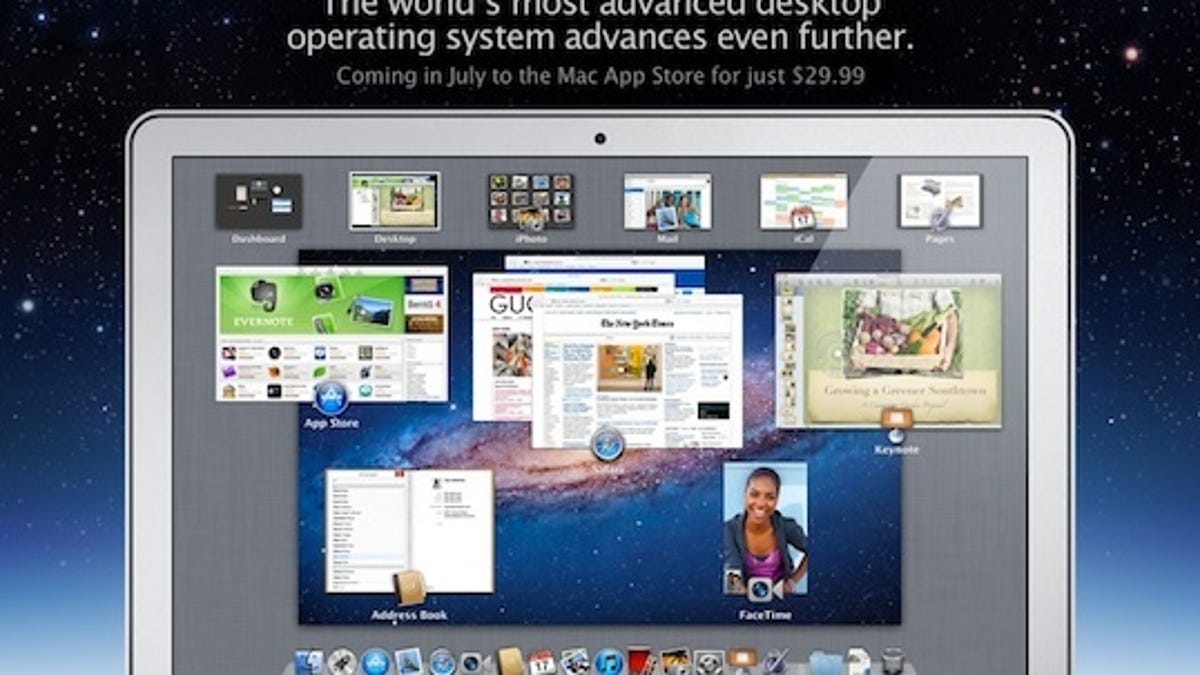 Coincidence? Apple's OS X Lion upgrade advertisement prominently displays the MacBook Air.