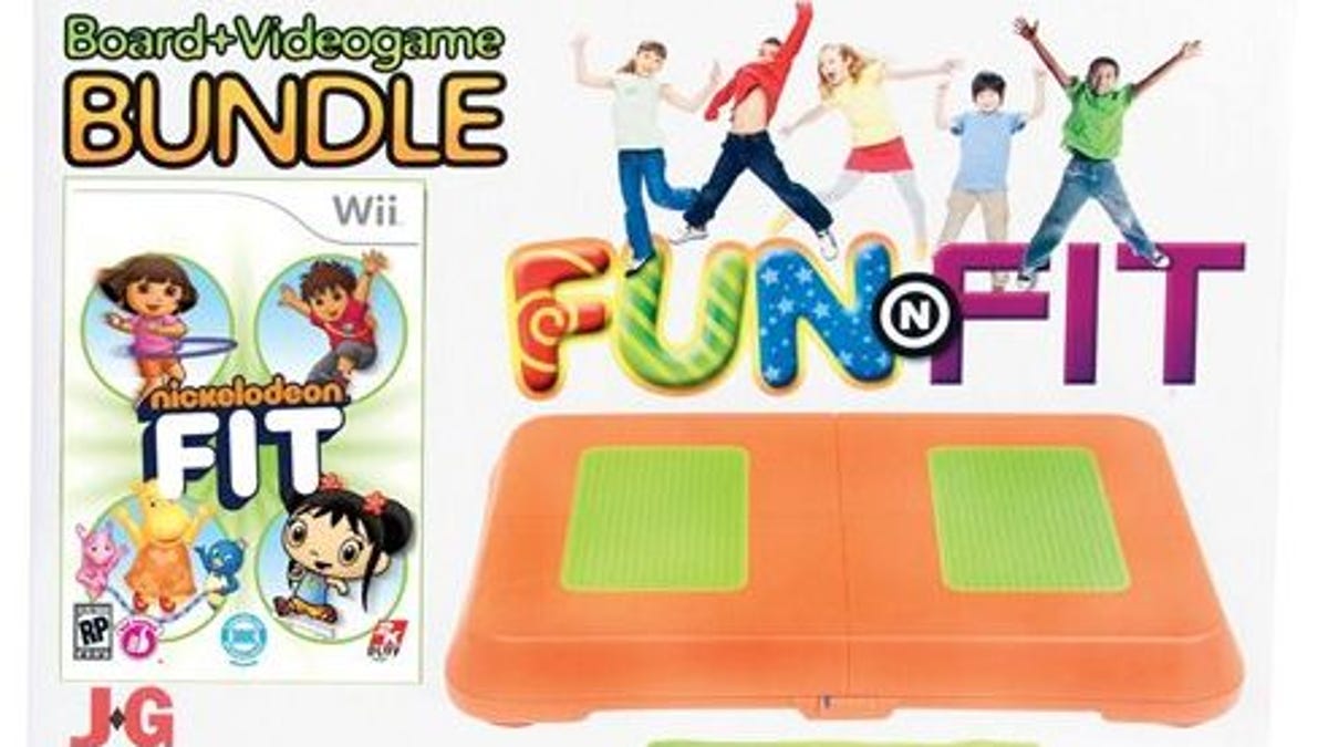 The Fun N Fit bundle includes a Wii Fit balance board and a kid-friendly collection of Nickelodeon-inspired exercise games.