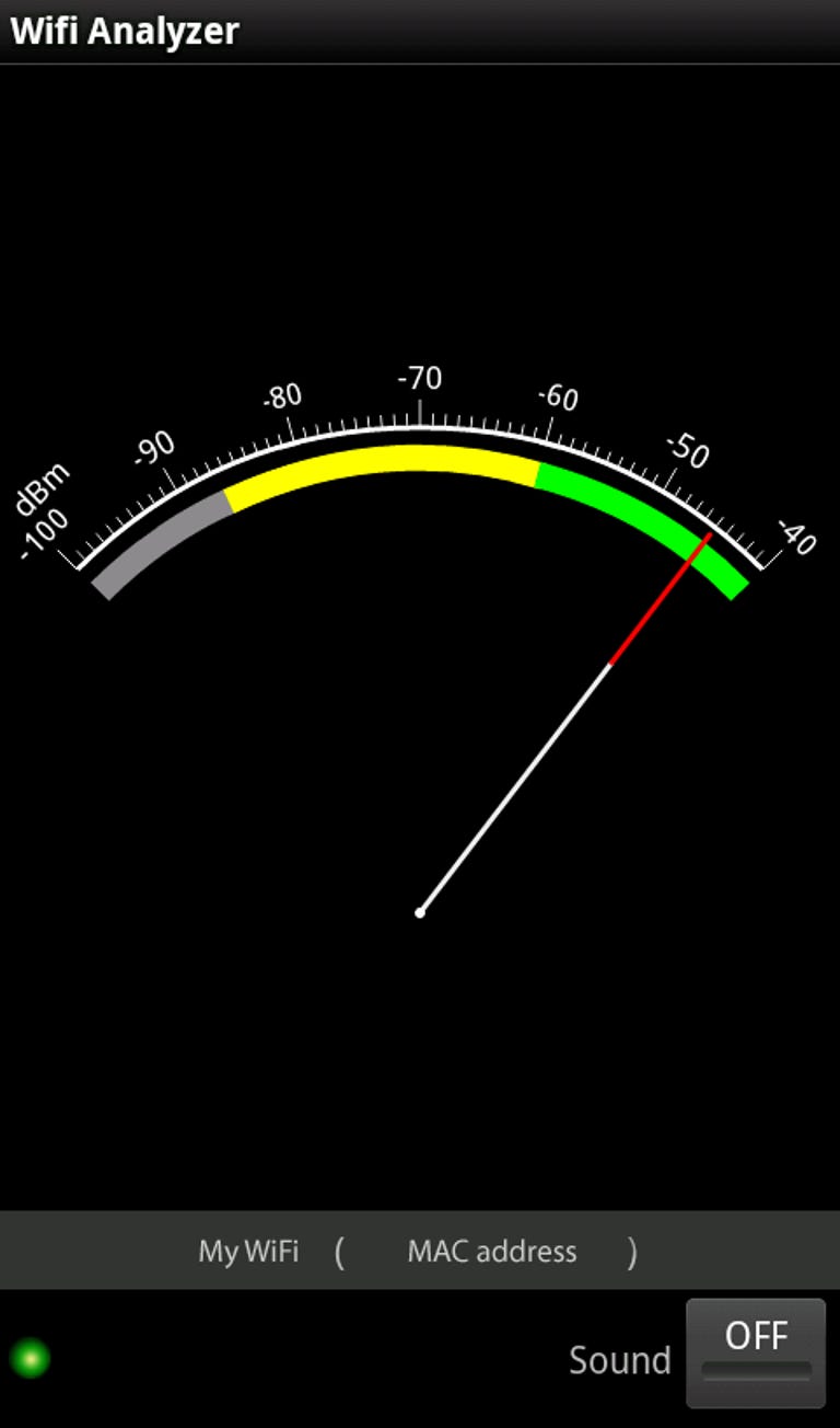 Wifi Analyzer signal meter view