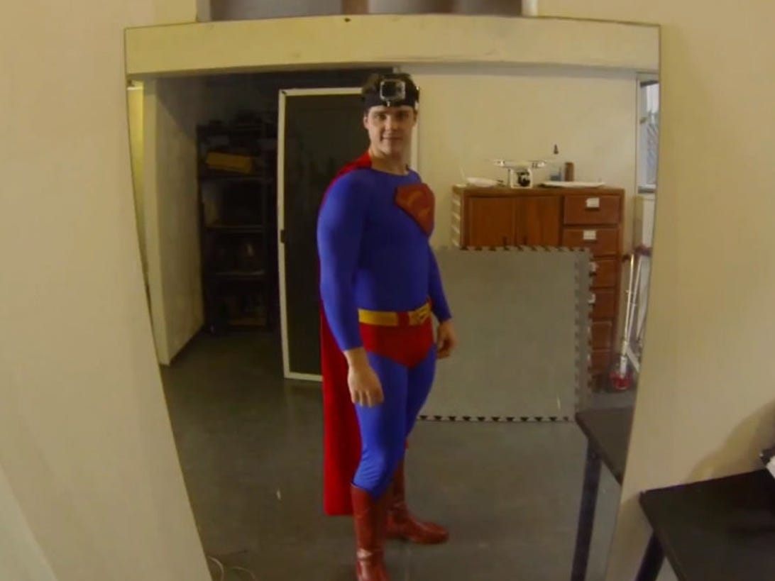 Superman with a GoPro