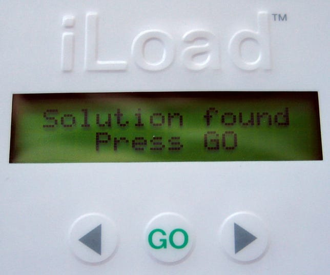Photo of iLoad screen.