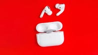 AirPods Pro with red background