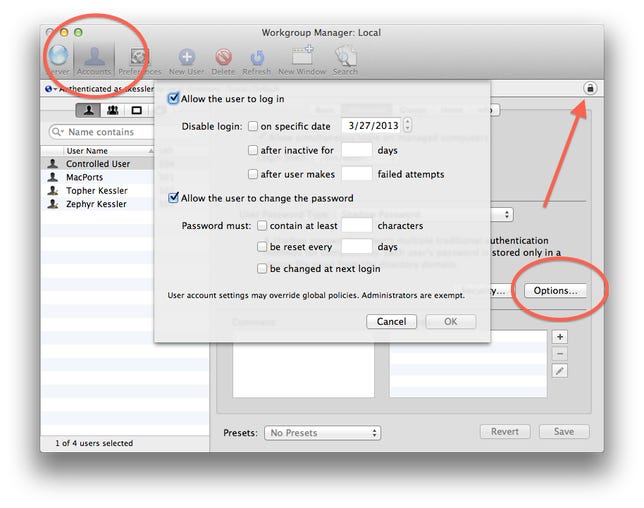 Workgroup Manager in OS X