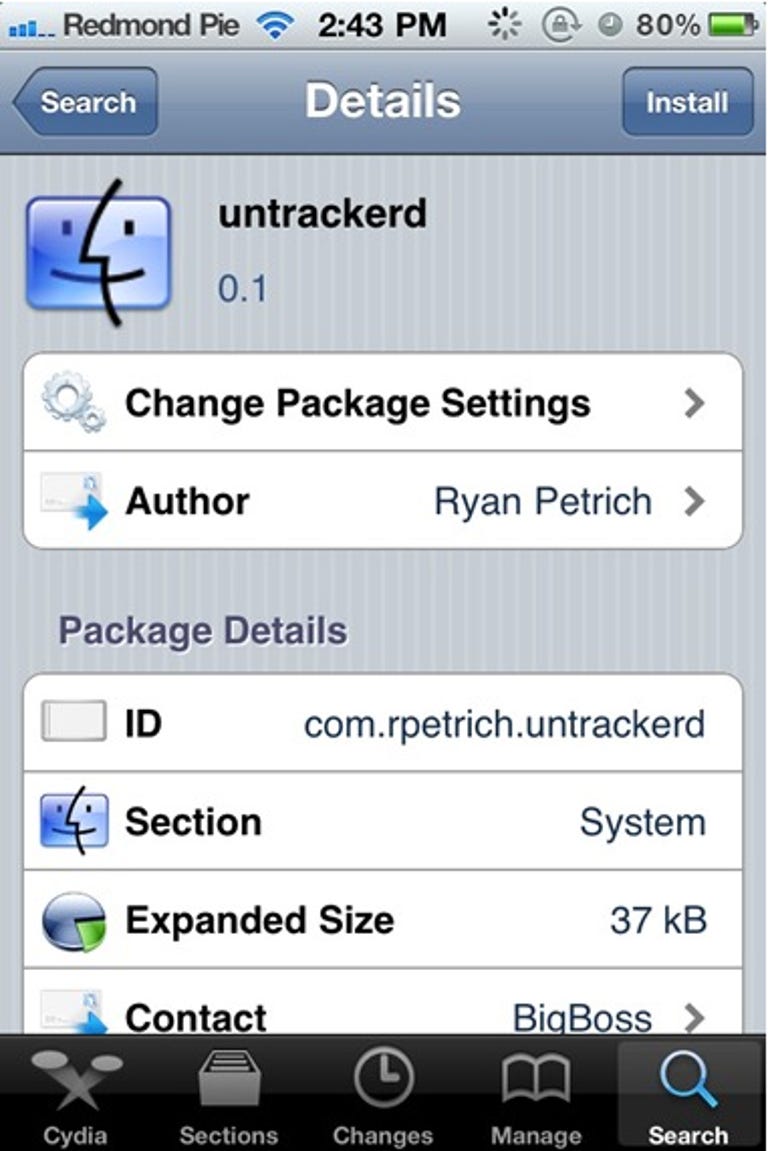 Untrackerd lets iPhone users wipe historical location data from their devices, but only on phones that have been jailbroken to run unapproved apps.