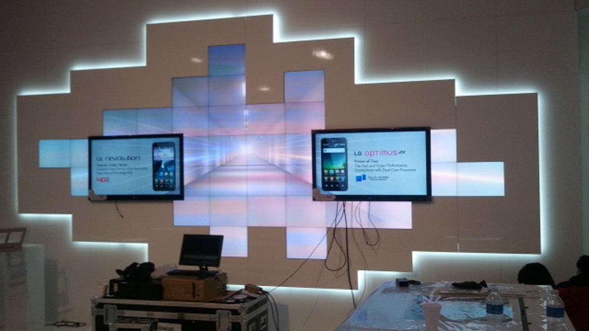LG booth setup reveals new phones