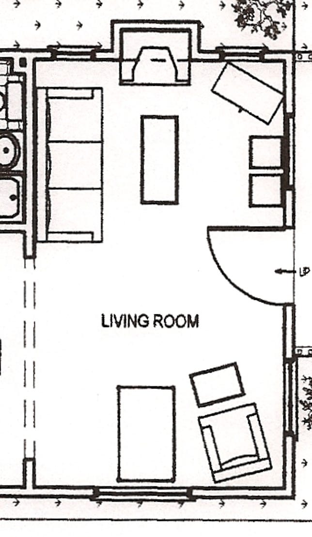 Blueprint of Lindsey's living room
