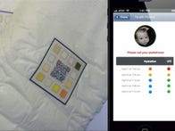 The QR code on a Smart Diaper (pictured) can send information that parents and doctors can track through a smartphone.