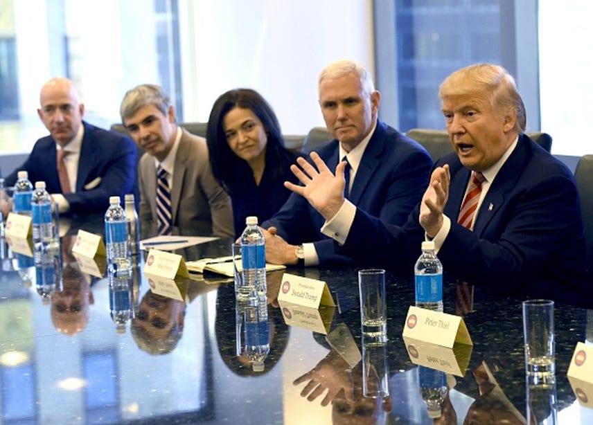 Tech titans turn out for Trump