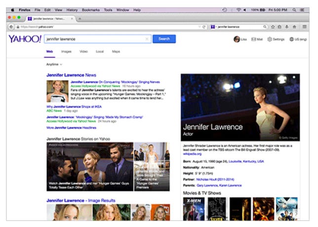 Yahoo showed a preview of a revamped search interface that Firefox users in the US will start seeing in December.