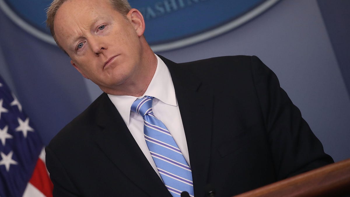 White House Press Secretary Sean Spicer Holds Daily Briefing  Without TV Coverage