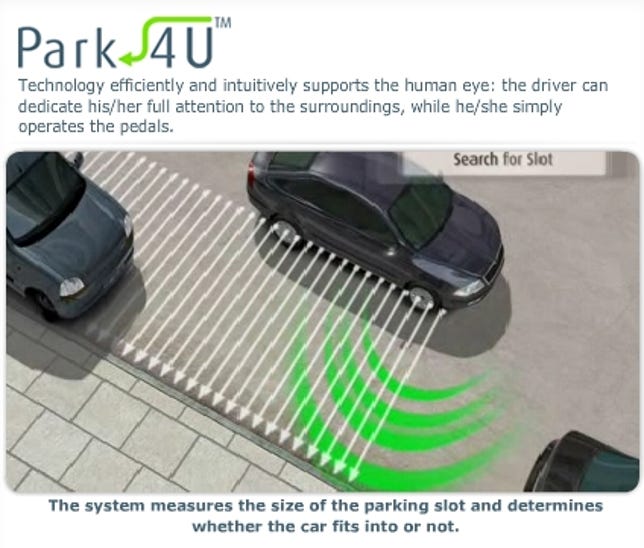 Ultrasonic sensors find a parking space.