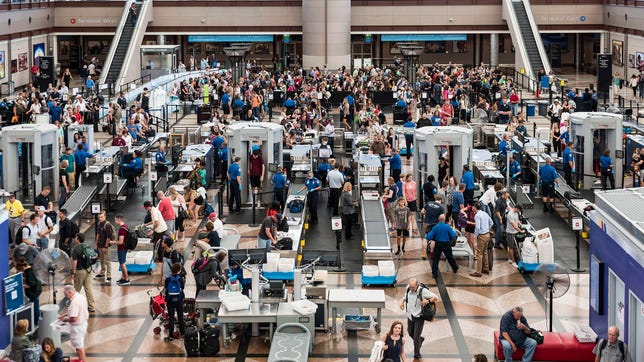 TSA security check at Denver international airport