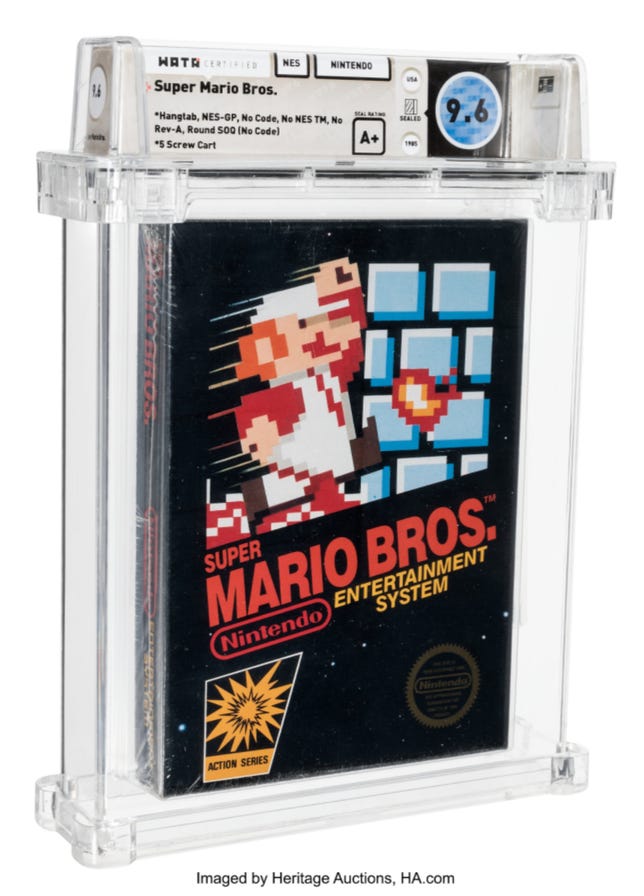 Super Mario Bros. game sealed in original packaging