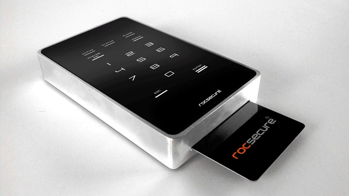 The Rocstor Amphibious is the first portable storage device that comes with both a keypad and smart-cart slot for authentication.