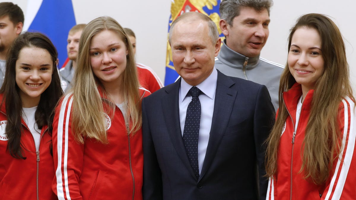 President Putin meets with Russian athletes competing in 2018 Pyeongchang Olympics