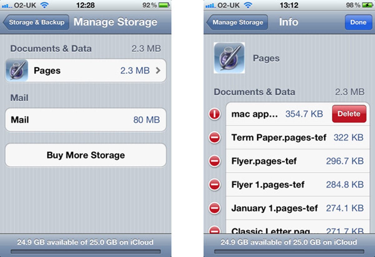 Buy more storage; managing files