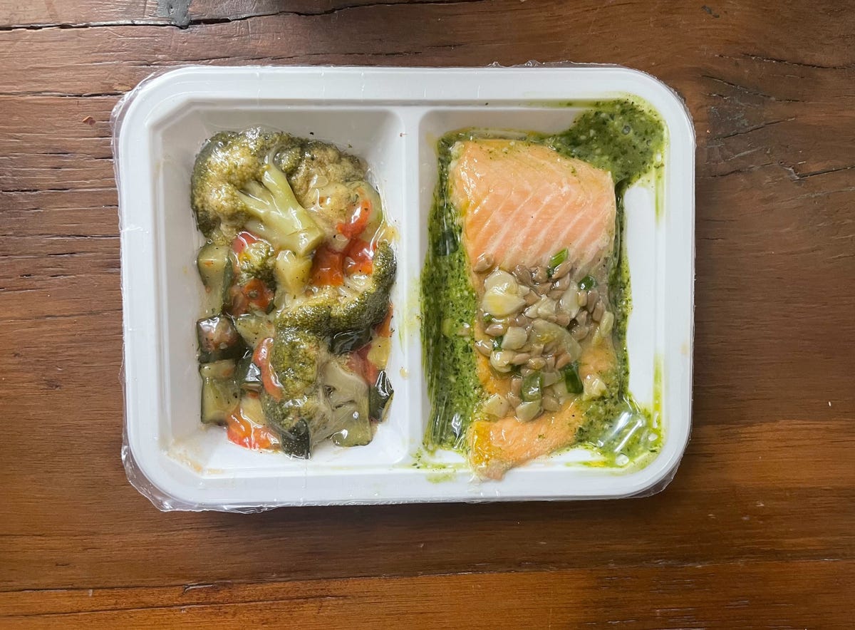 Salmon and roasted broccoli meal