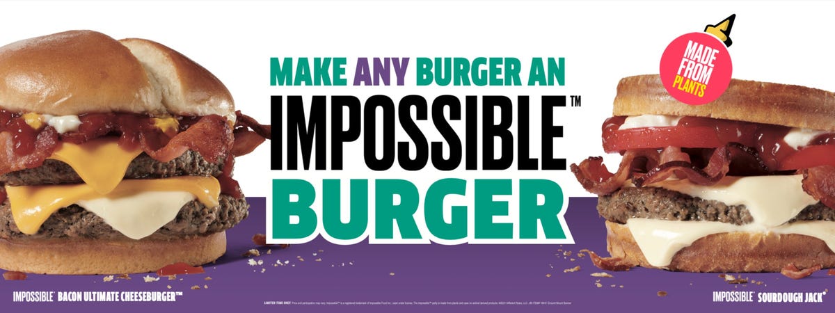 Impossible burger at Jack in the Box