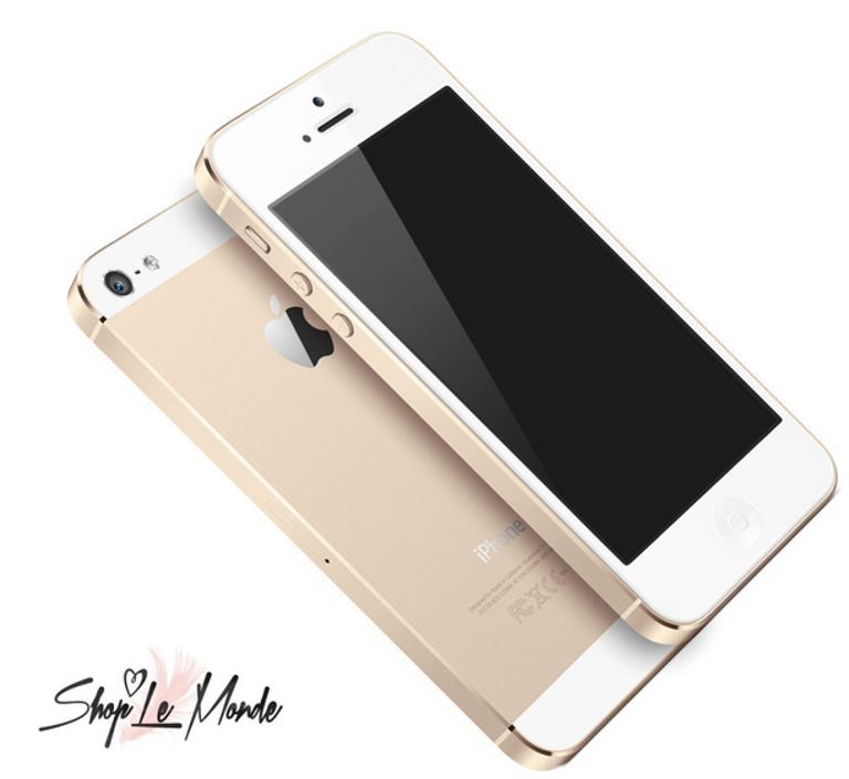 Renderings of a gold or champagne colored iPhone 5S from Shop Le Monde