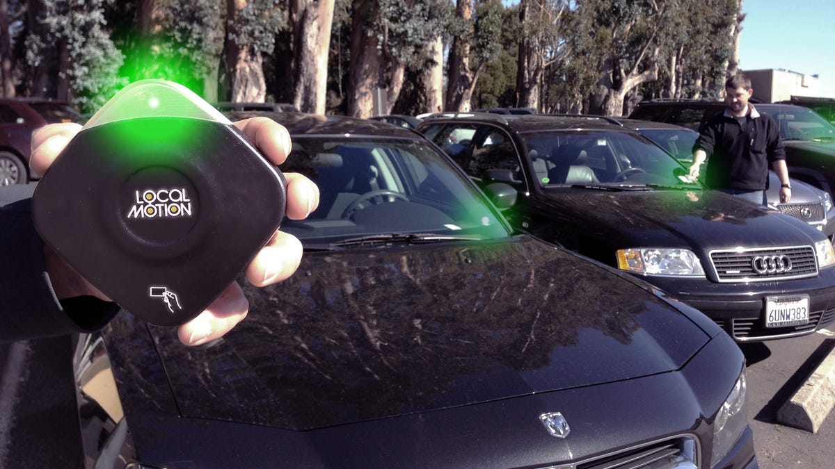 Local Motion's hardware, which has a green dot that shows you when a car is available for use.