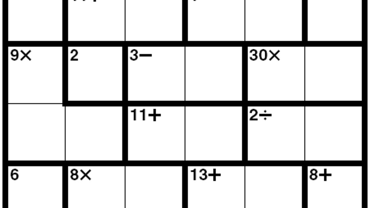 6x6 KenKen puzzle
