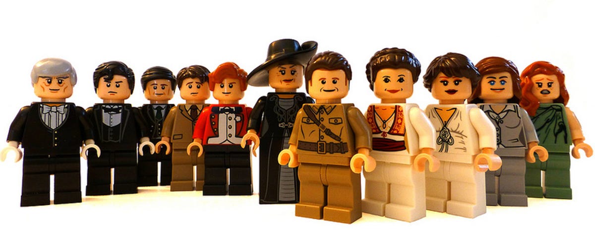 How many characters from "Downton Abbey" can you identify from their mini fig counterparts?