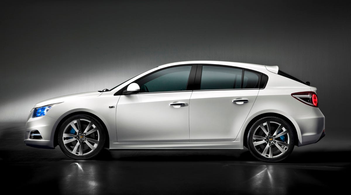 A hatchback version of the upcoming Chevrolet Cruze compact car is previewed before the 2011 Geneva auto show.