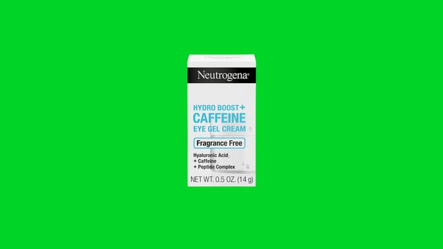 Neutrogena Hydro Boost and Caffeine Eye Gel Cream on colorful background.